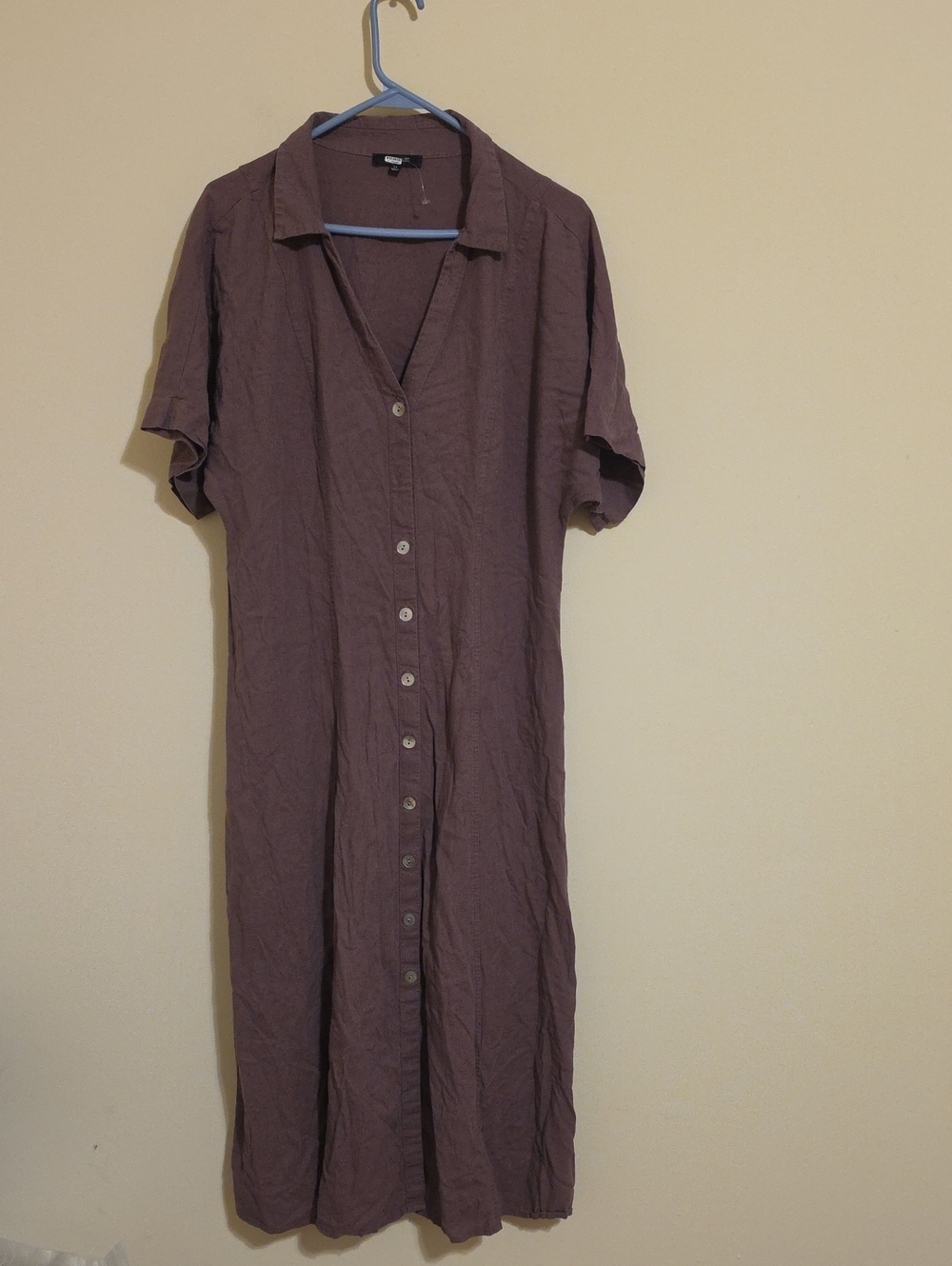 Madewell Mauve Button-Front Midi Dress